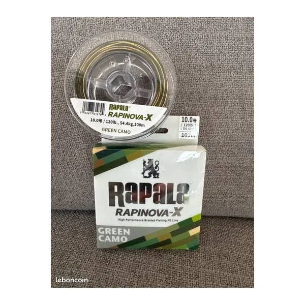 Tresse rapala rapinova X Green 100m 120lb 0,50mm