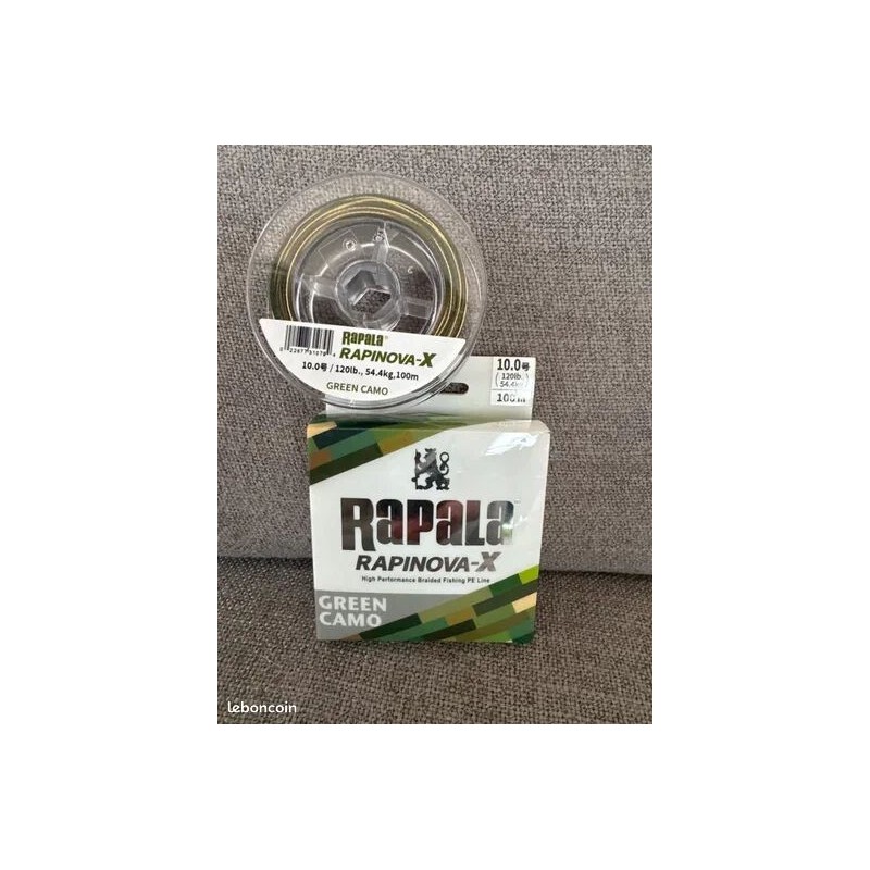 Tresse rapala rapinova X Green 100m 120lb 0,50mm