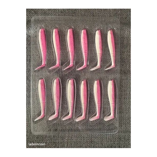 108 Leurres ron thompson Shad paddle tail uv pink White 6,5cm 1,9gr