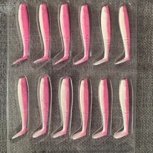 108 Leurres ron thompson Shad paddle tail uv pink White 6,5cm 1,9gr