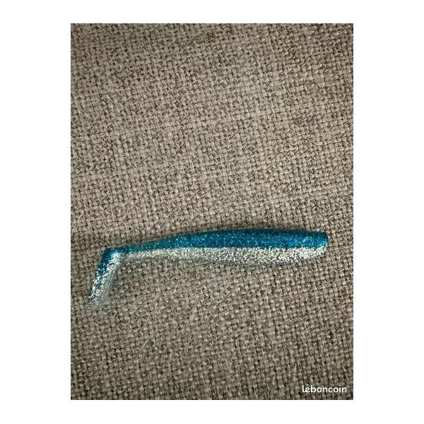 90 Leurres ron thompson Shad paddle tail blue silver 9cm 3,5gr