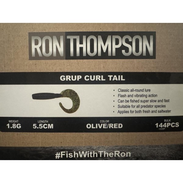 144 Leurres ron thompson grup curl tail olive red 5,5cm 1,8gr