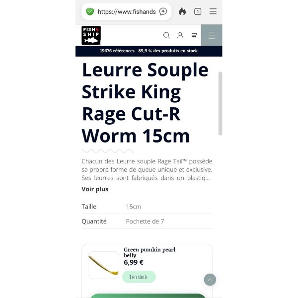Rage cut-r worm 15cm