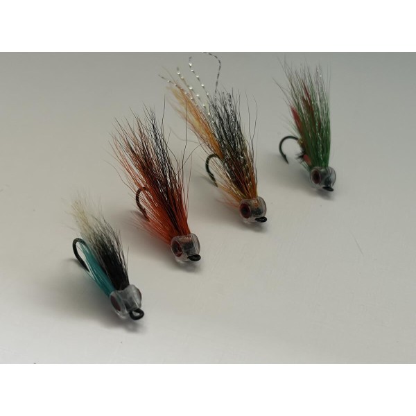 Lot de 4 mouches streamers hameçon numéro 6 idéal pour le Black bass et perche