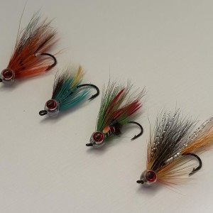 Lot de 4 mouches streamers hameçon numéro 6 idéal pour le Black bass et perche