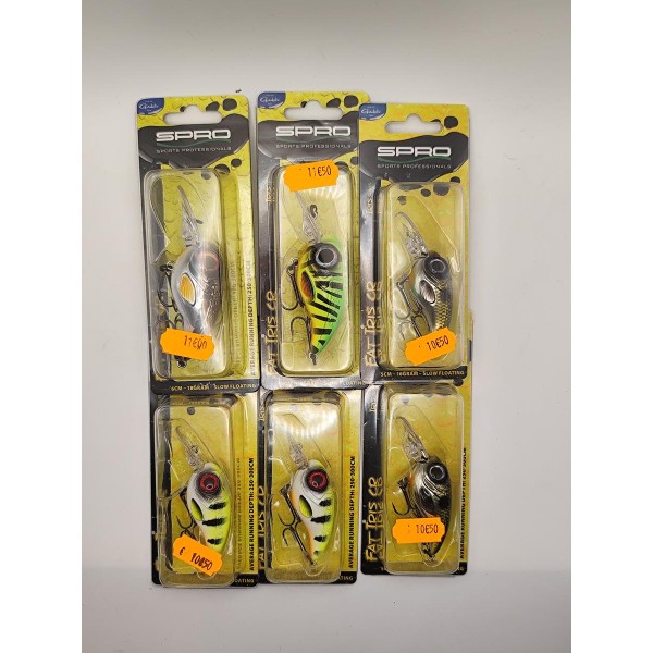 **Lot 6 leurres Spro Fat iris cr pour la pêche du brochet et de la perche**