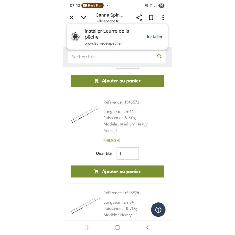 ABU GARCIA - Canne spinning zenon 8-40g vendu sans le moulinet