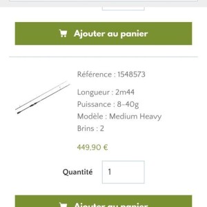 ABU GARCIA - Canne spinning zenon 8-40g vendu sans le moulinet