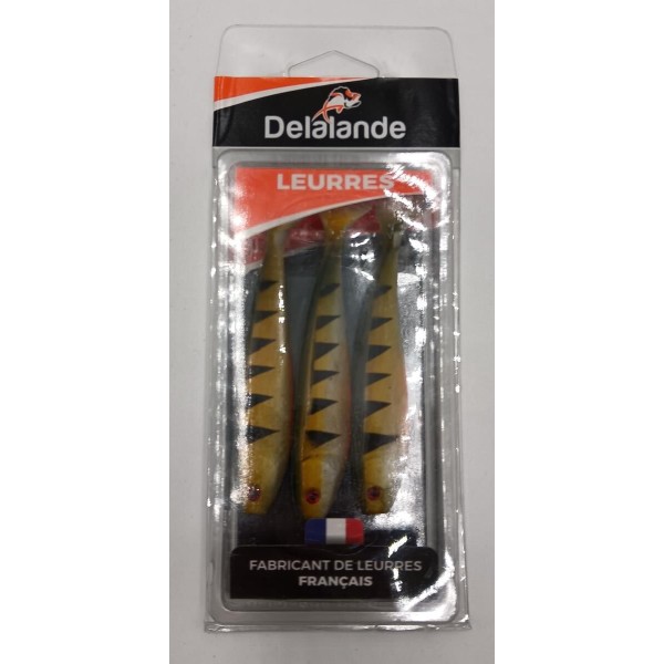 DELALANDE - lot de 3 Leurres Shad GT 11 Gold Perch