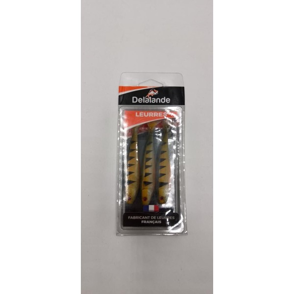 DELALANDE - lot de 3 Leurres Shad GT 11 Gold Perch