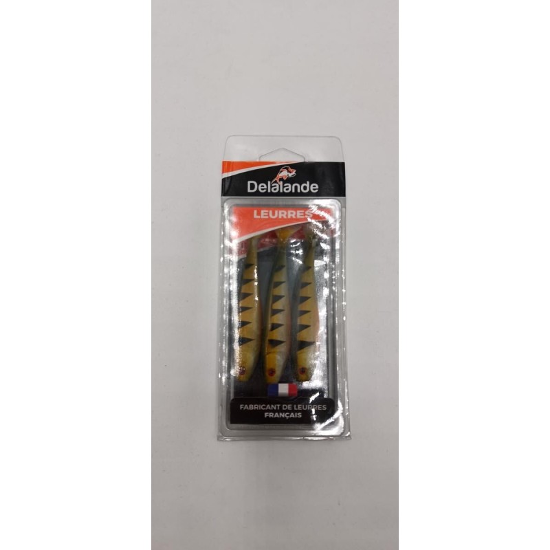 DELALANDE - lot de 3 Leurres Shad GT 11 Gold Perch