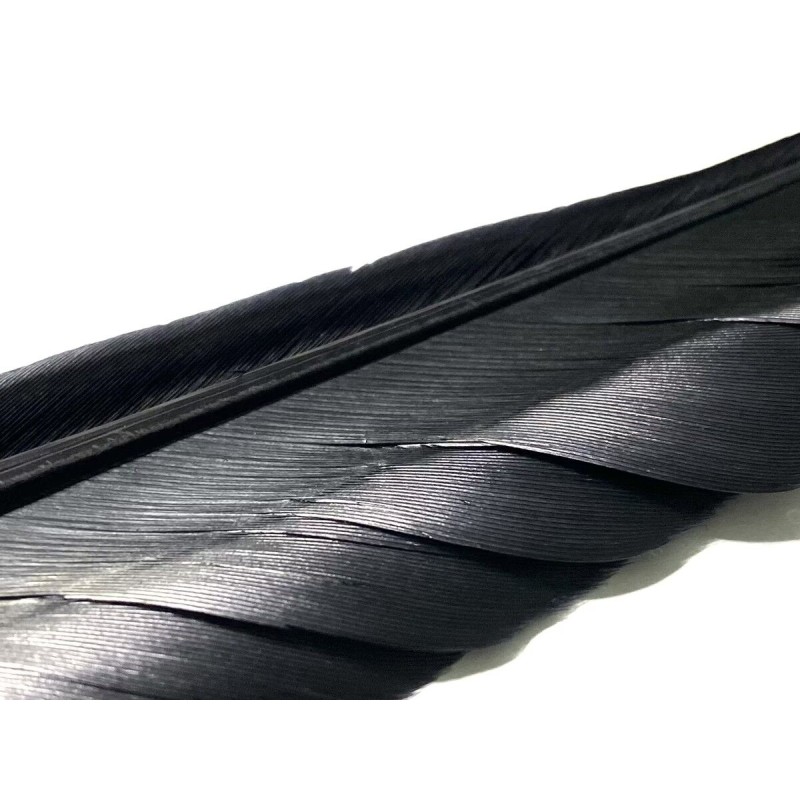 Plume substitut de condor fabriqué en France- couleur chocolat
