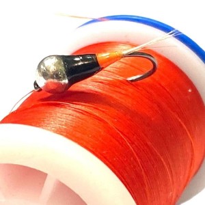 nymphe perdigone cul orange- billes argent 3,8 mm