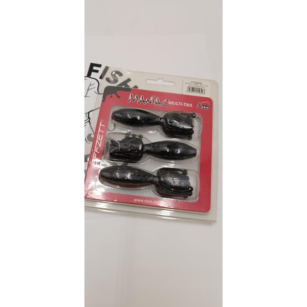DAM - lot de 3 Leurres souples Effzett Maniac Multi-Tail 9cm