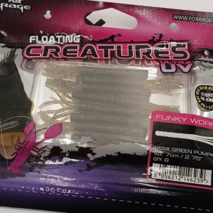 FOX RAGE - Lot de 8 Leurres souple Floating Funky Worm UV 7cm