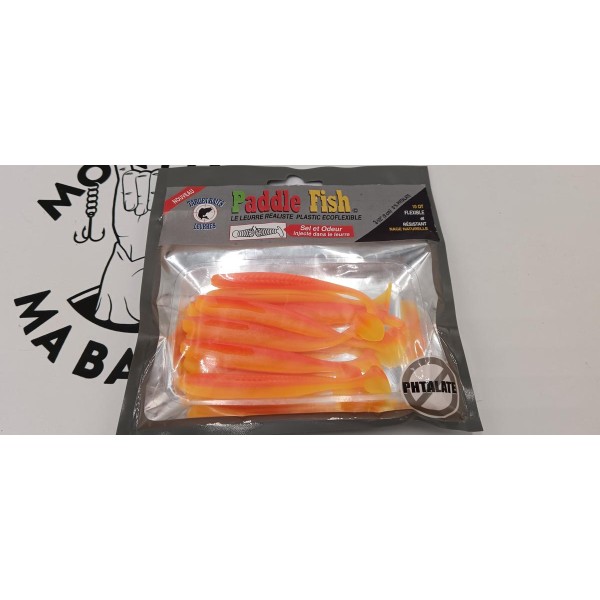 TARGET BAITS - Lot de 10 Leurres souples Paddle Fish 3.5"