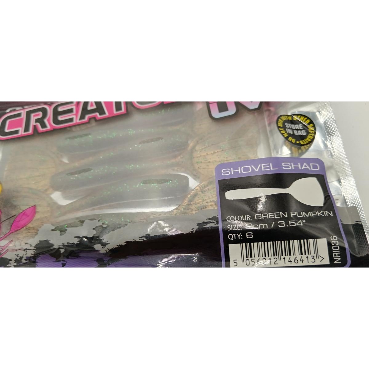 Lot De Leurres Souples Fox Rage UV – 9cm Swing Ball, Grayfish, Shovel Shad, Funky Worm (4 Pièces)