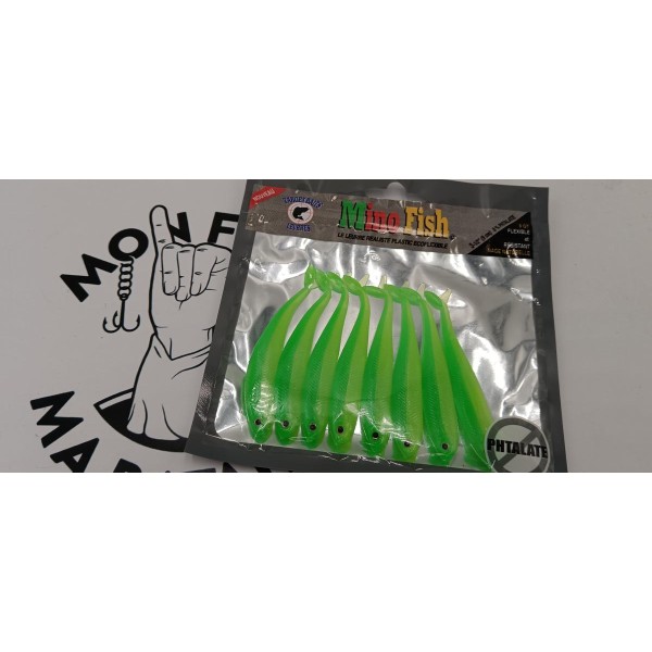 TARGET BAITS - Lot de 8 Leurres souples Mino Fish 3,5"
