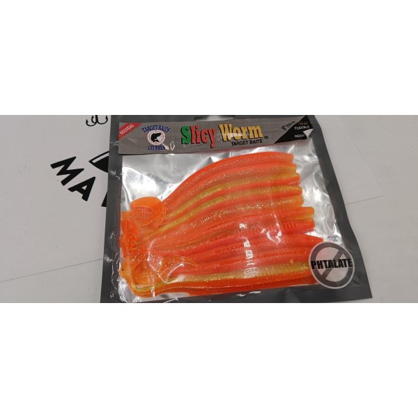 TARGET BAITS - Lot de 10 Leurres souples Slicy Worms 5"