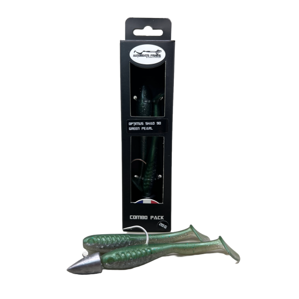 AUTOBOATS FISHING - Combo pack Optimus Shad Deep Head 12g Optimus Shad 120 Green Pearl