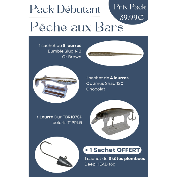 AUTOBOATS FISHING - Pack Débutant - Pêche aux bars : 10+3 TP Offerts