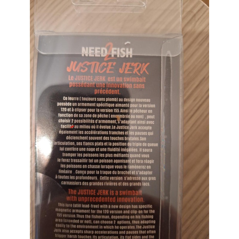 🔥 Need2Fish Justice Jerk 120mm – 58g – État neuf 🔥
