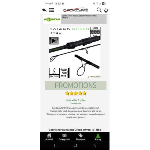 Cannes Korda kaizen green 13’ 4lbs