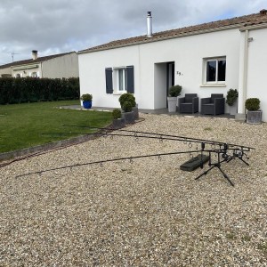 Ensemble 3 cannes carpes avec rod pod