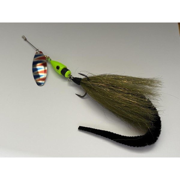 Cuiller Quimperloise Perrot Brochet version XL 40 grs streamer olive