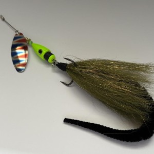 Cuiller Quimperloise Perrot Brochet version XL 40 grs streamer olive