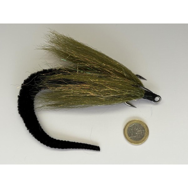 Cuiller Quimperloise Perrot Brochet version XL 40 grs streamer olive