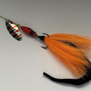 Cuiller Quimperloise Perrot Brochet version XL 40 grs streamer orange