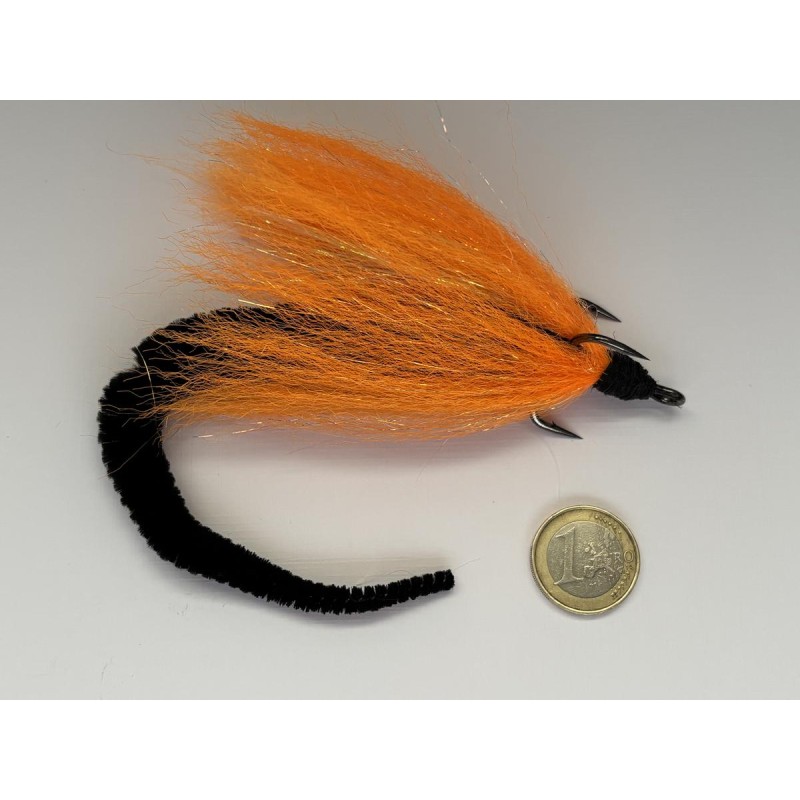 Cuiller Quimperloise Perrot Brochet version XL 40 grs streamer orange