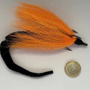 Cuiller Quimperloise Perrot Brochet version XL 40 grs streamer orange