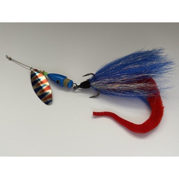 Cuiller Quimperloise Perrot Brochet version XL 40 grs streamer bleu
