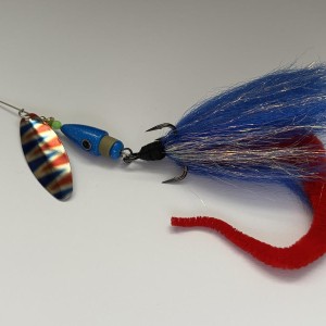 Cuiller Quimperloise Perrot Brochet version XL 40 grs streamer bleu