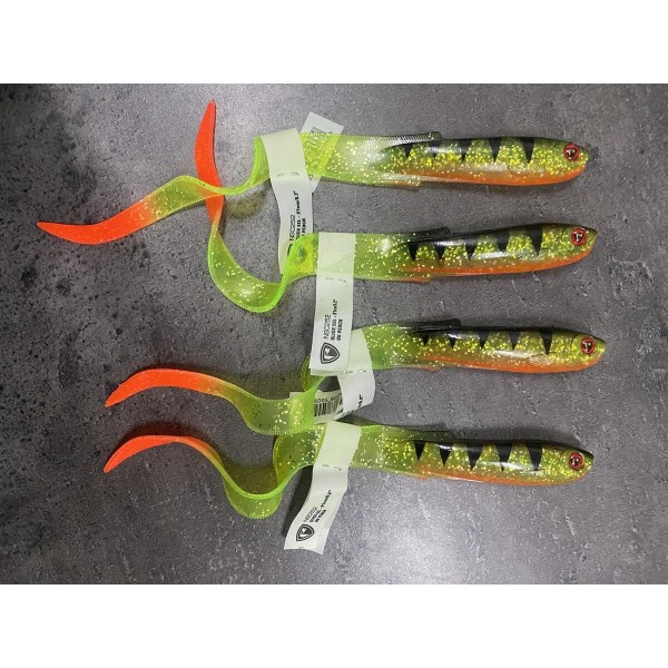 Lot Fox Rage Slick Eel x4 – 28 cm – UV Perch – Brochet / carnassiers