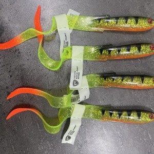Lot Fox Rage Slick Eel x4 – 28 cm – UV Perch – Brochet / carnassiers