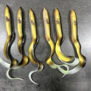 Lot Savage Gear Real Eel x6 – Coloris doré naturel – Brochet / gros carnassiers