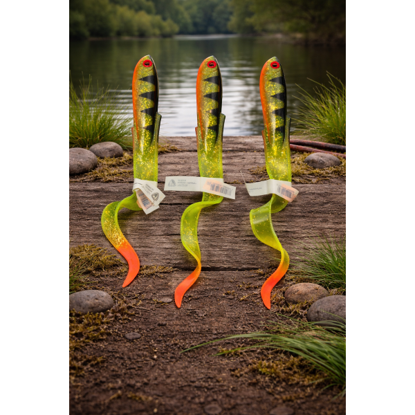 Lot Fox Rage Slick Eel x3 – 28 cm – UV Perch – Gros brochet