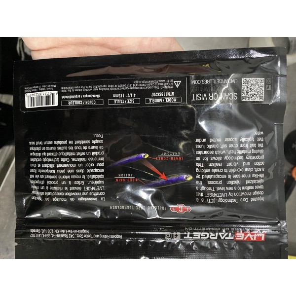 Lot Live Target Ghost Tail Minnow x2 – 11,5 cm – Silver/Purple – Carnassiers