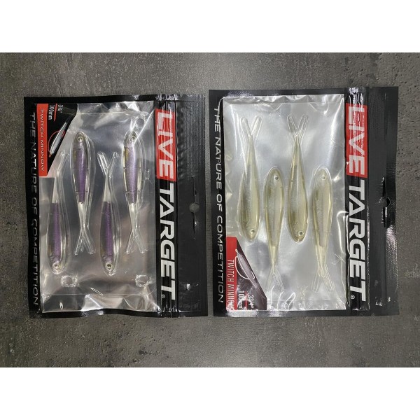 Lot Live Target Twitch Minnow x2 – 10 cm – Silver / Purple – Carnassiers