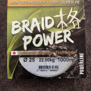 Tresse Braid Power 0.25 mm – 22 kg – 1000 m – Pêche Carnassier / Carpe