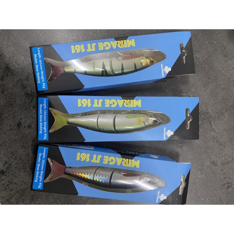 Lot Trefle Creation Mirage JT 161 x3 – 16,1 cm / 45 g – Slow Sinking – Brochet