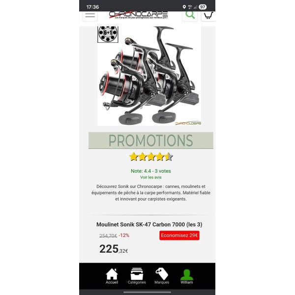 Moulinet Sonik SK47 7000