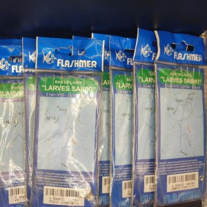 10 sachets de 5 Bas de ligne larves sabiki N15 115cm 22/100