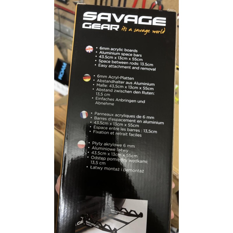 Support de Cannes Savage Gear Belly Boat Rod Station Black 4 Rods