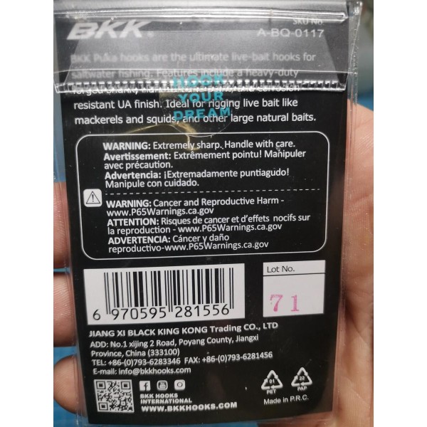 Hameçon BKK puka live HD 6/0